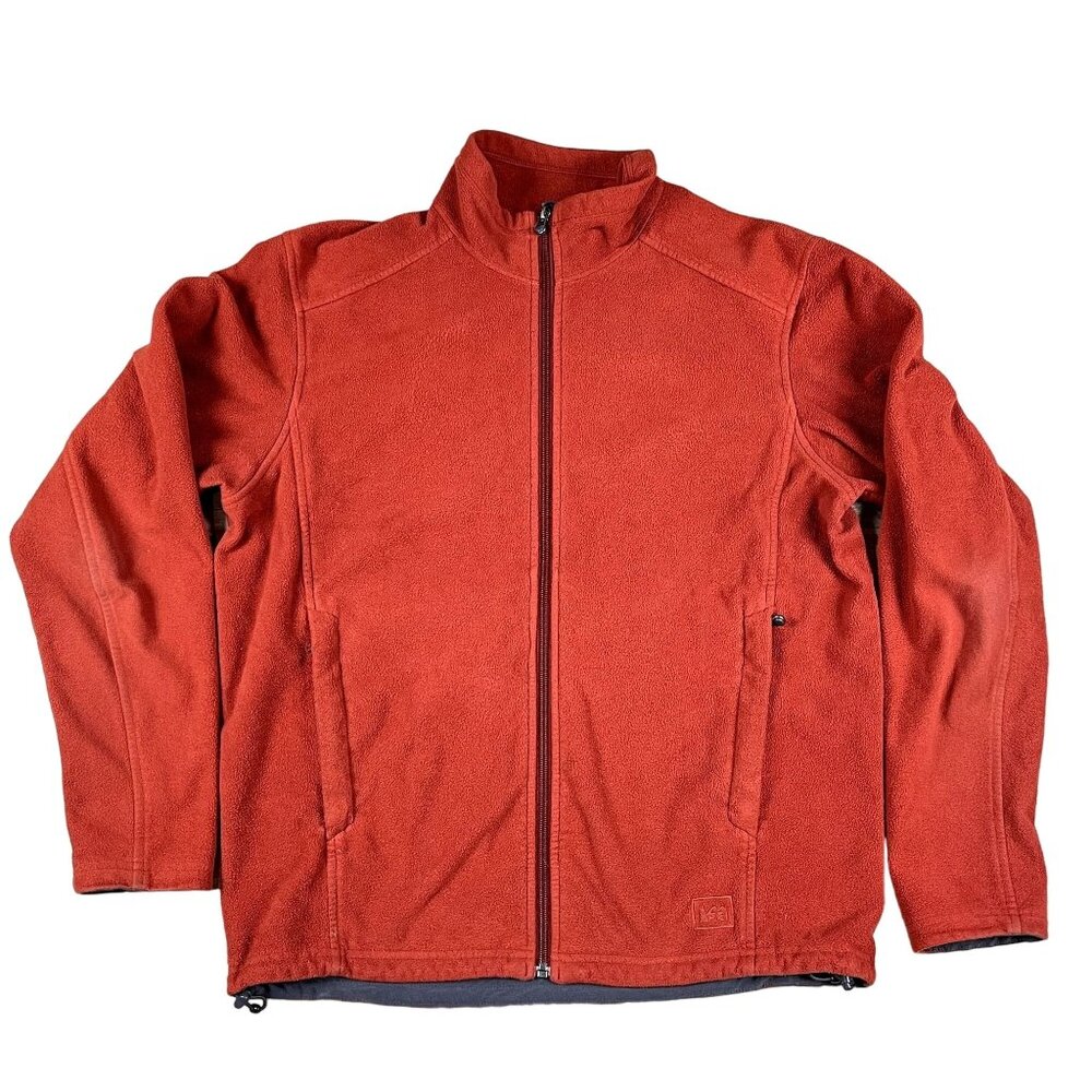 REI Full Zip Burnt Orange Fleece Size Large